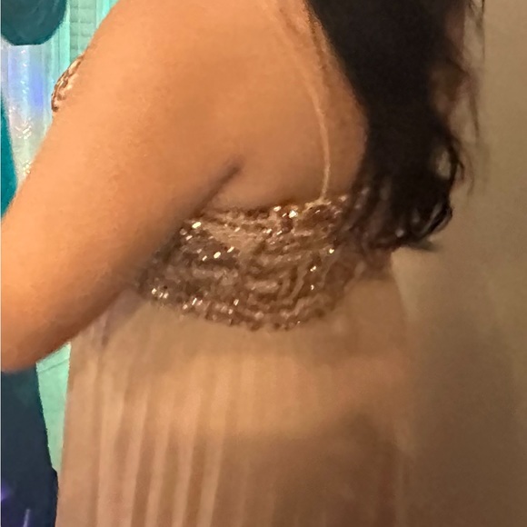 Halter Sequined Pleated A-Line Dress, lightly used, size 14, dry cleaned. - Picture 8 of 8